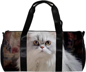 Weekender Travel Bag,Small Gym Bag,Angry Cat Looking at You,Gym Duffle Bag