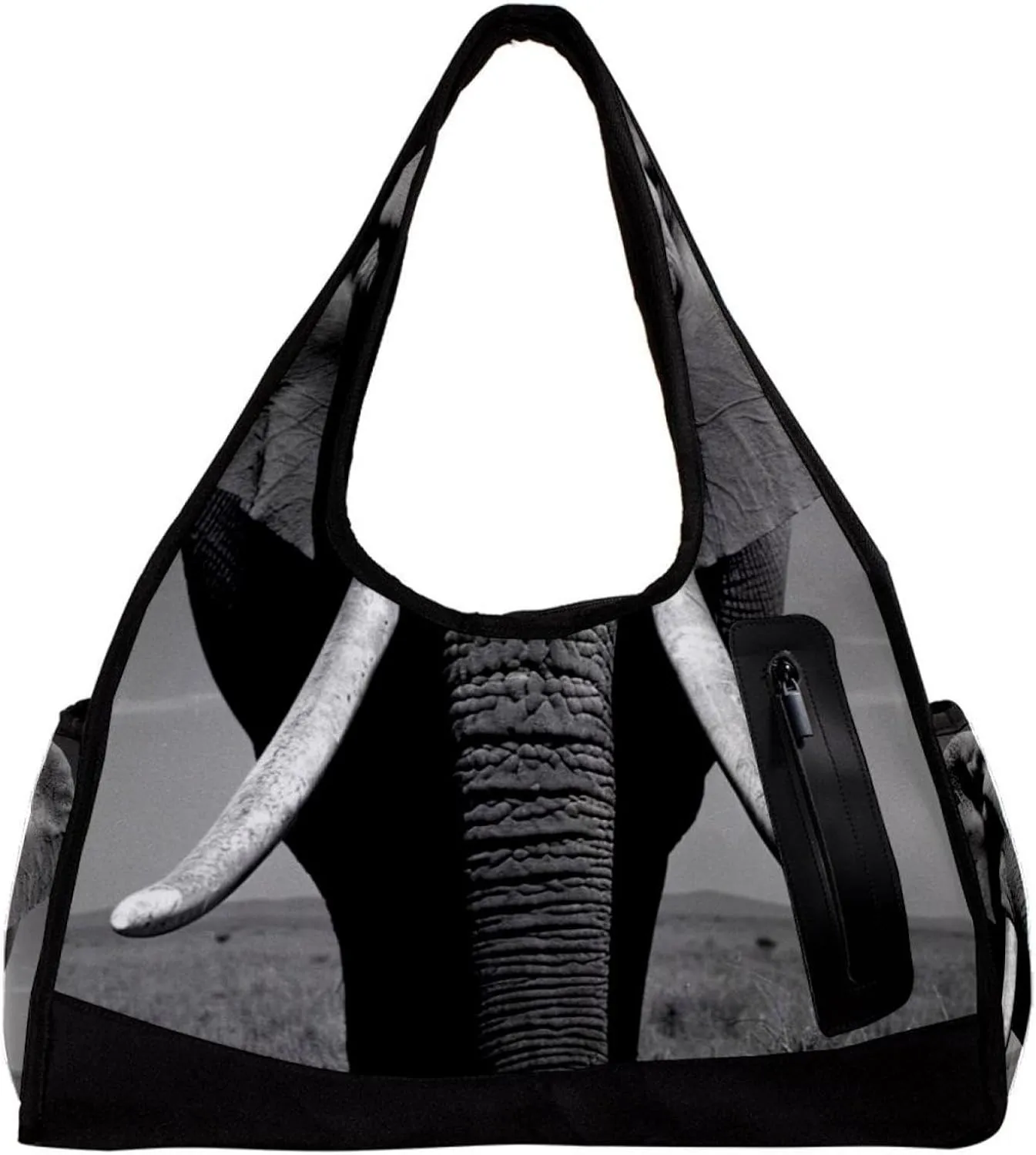 Weekender Travel Bag,Small Gym Bag,Asian Elephant Face Portrait,Gym Duffle Bag