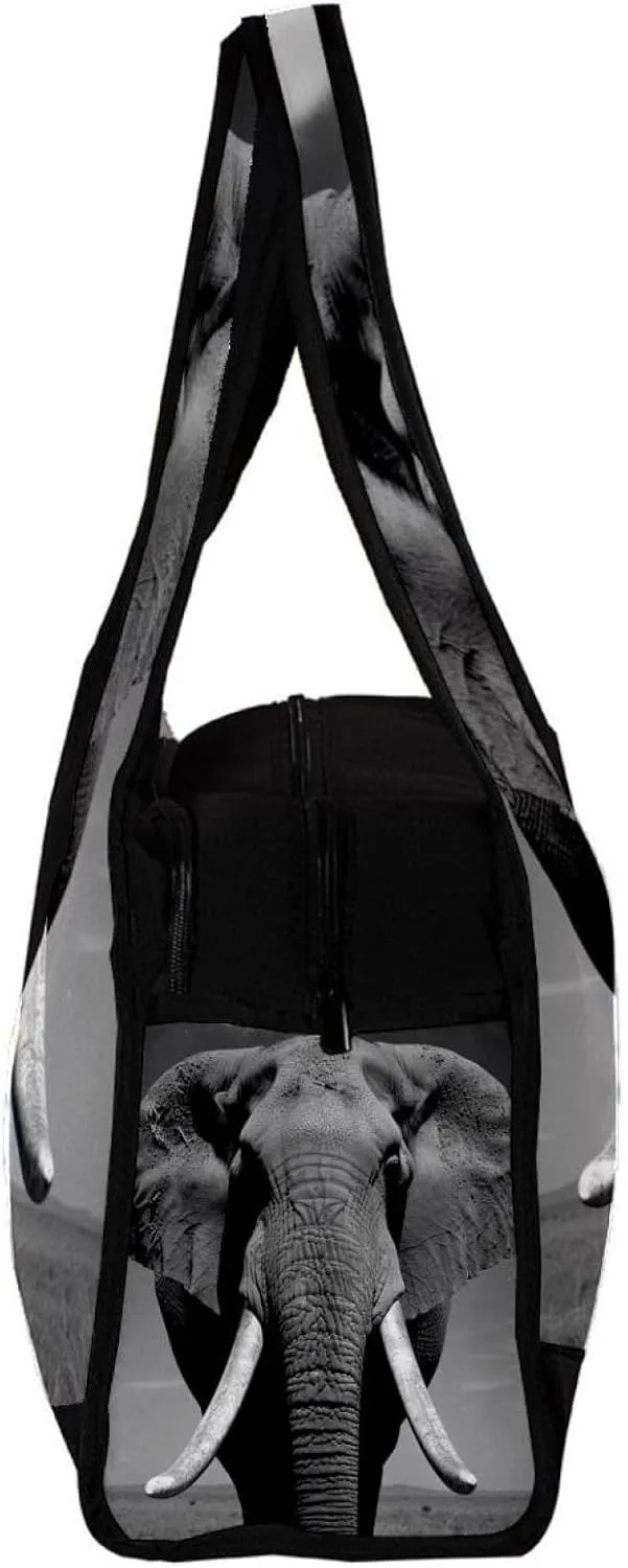 Weekender Travel Bag,Small Gym Bag,Asian Elephant Face Portrait,Gym Duffle Bag