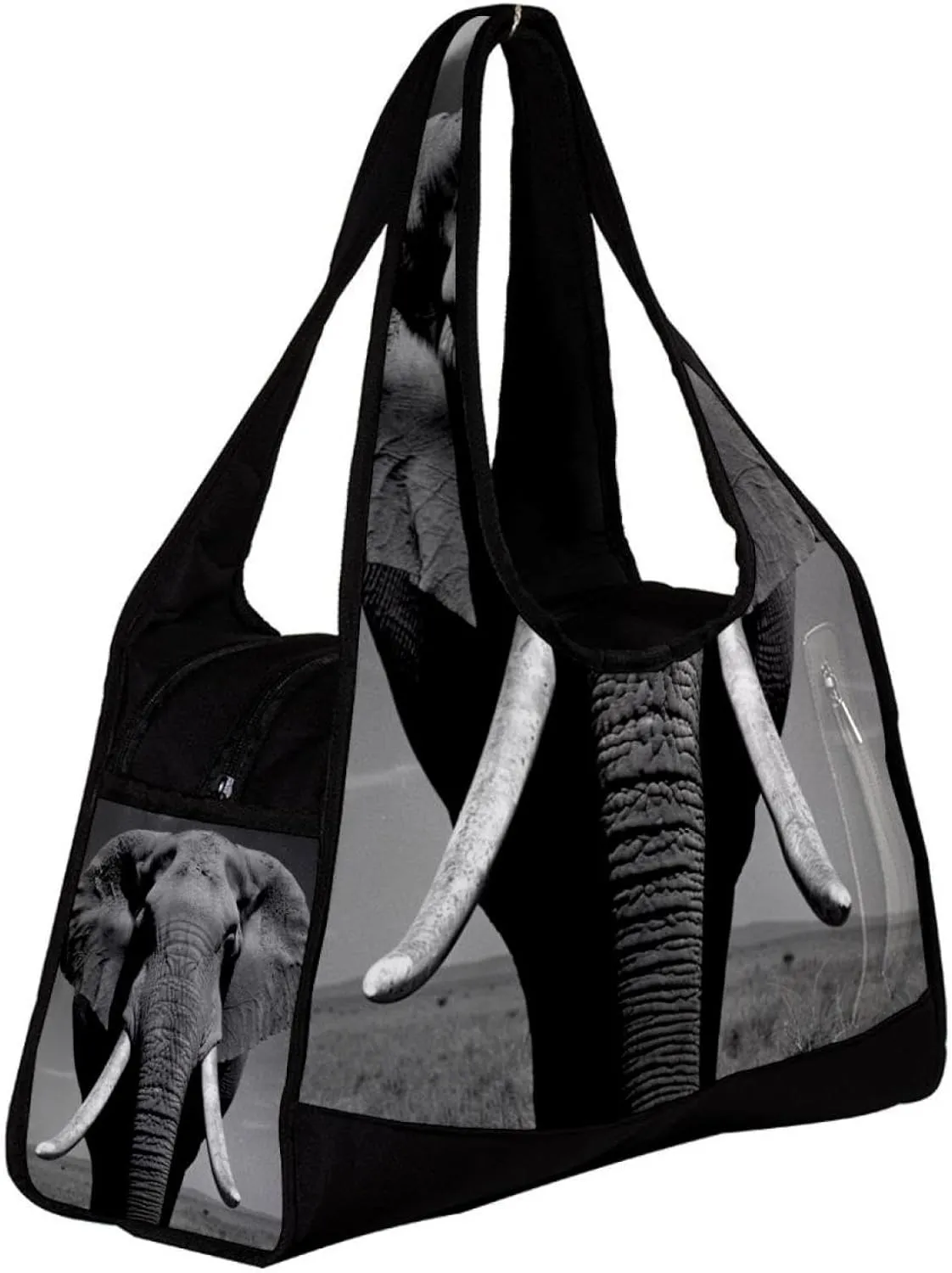Weekender Travel Bag,Small Gym Bag,Asian Elephant Face Portrait,Gym Duffle Bag