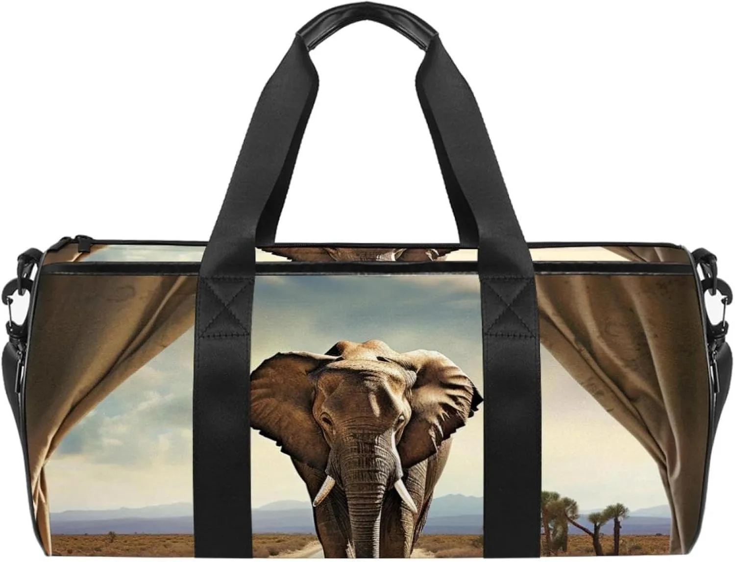 Weekender Travel Bag,Small Gym Bag,Asian Elephant Walk,Gym Duffle Bag
