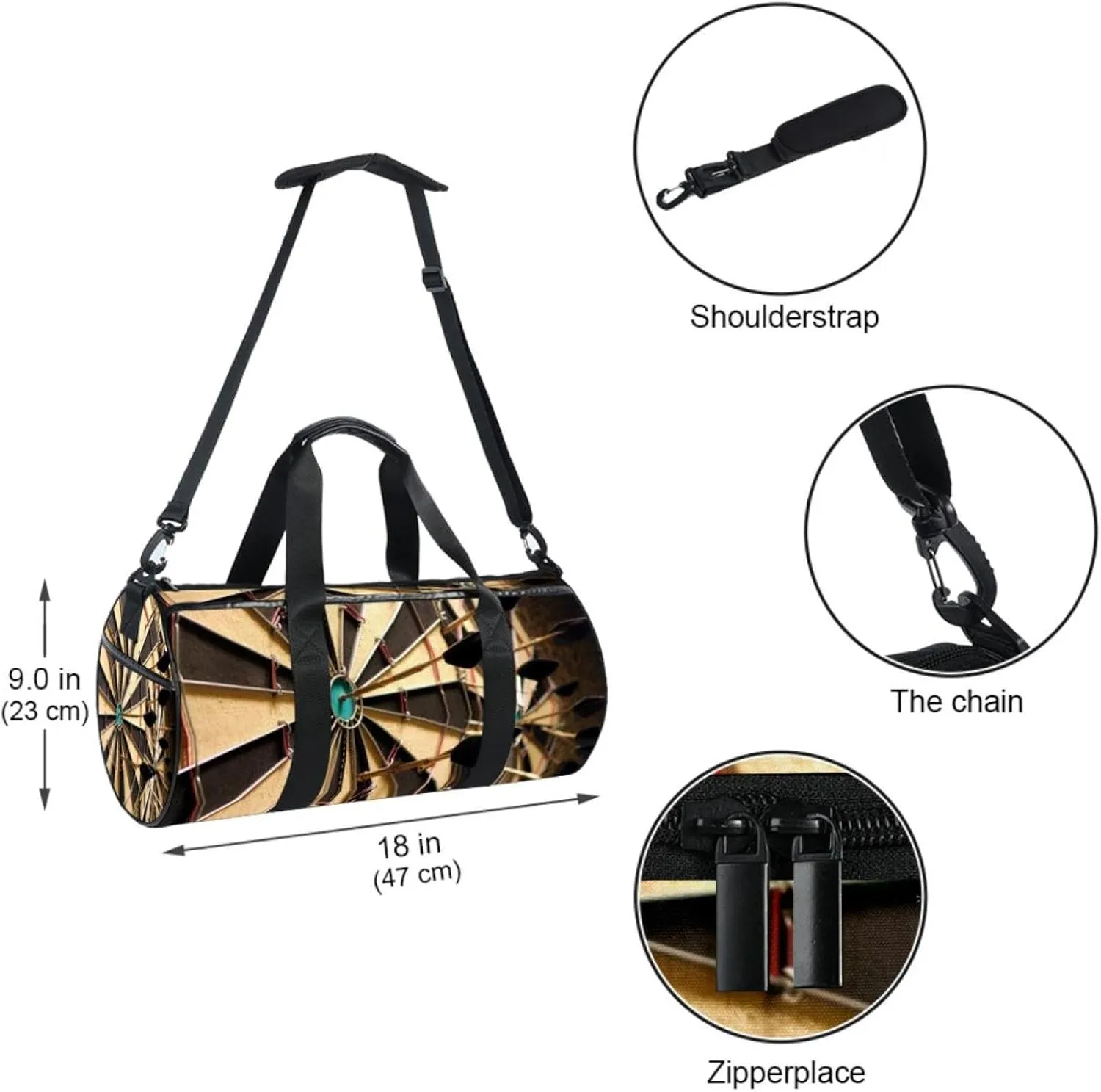 Weekender Travel Bag,Small Gym Bag,Board Game Darts,Gym Duffle Bag