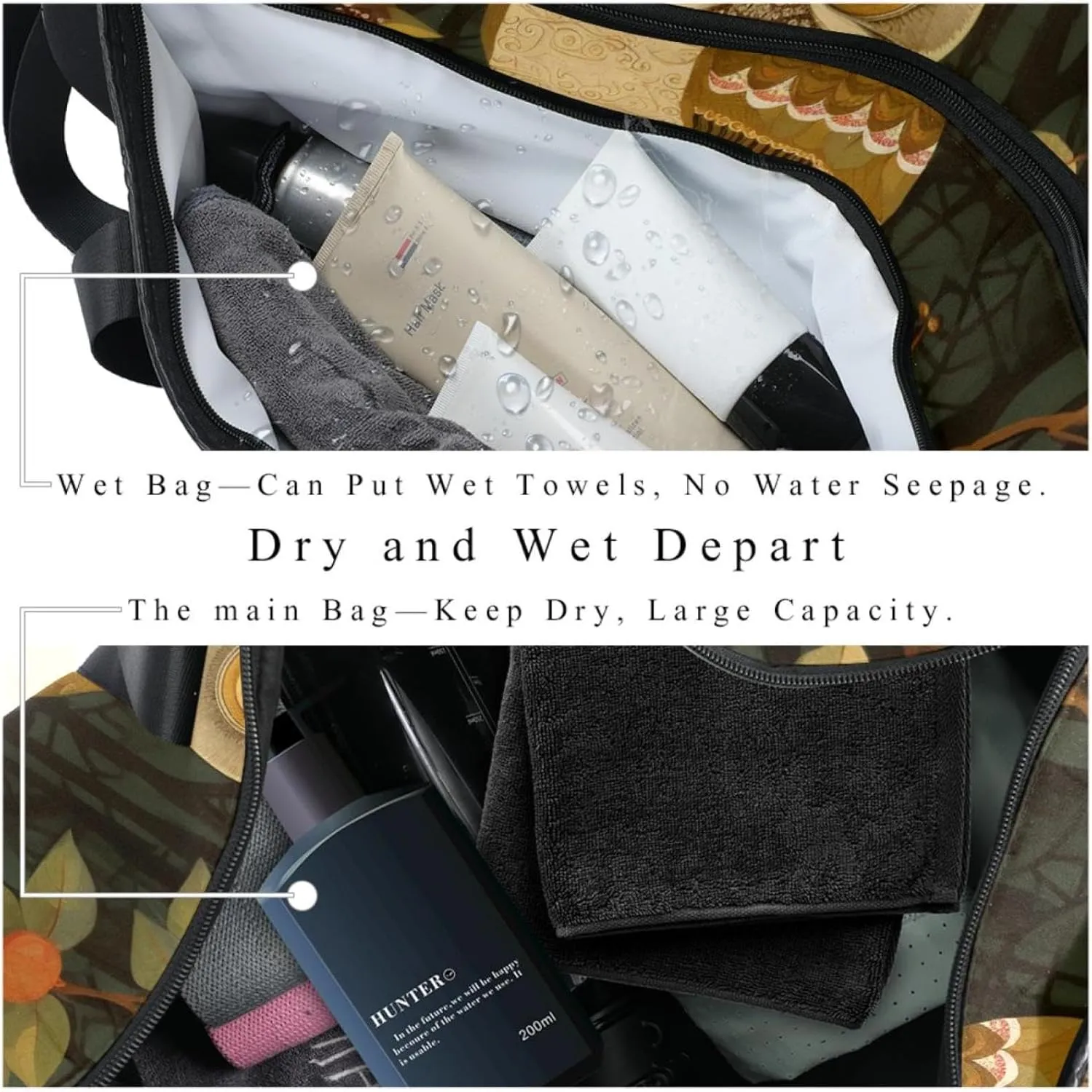 Weekender Travel Bag,Small Gym Bag,Branch Cute Owl,Gym Duffle Bag