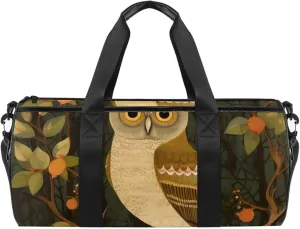 Weekender Travel Bag,Small Gym Bag,Branch Cute Owl,Gym Duffle Bag