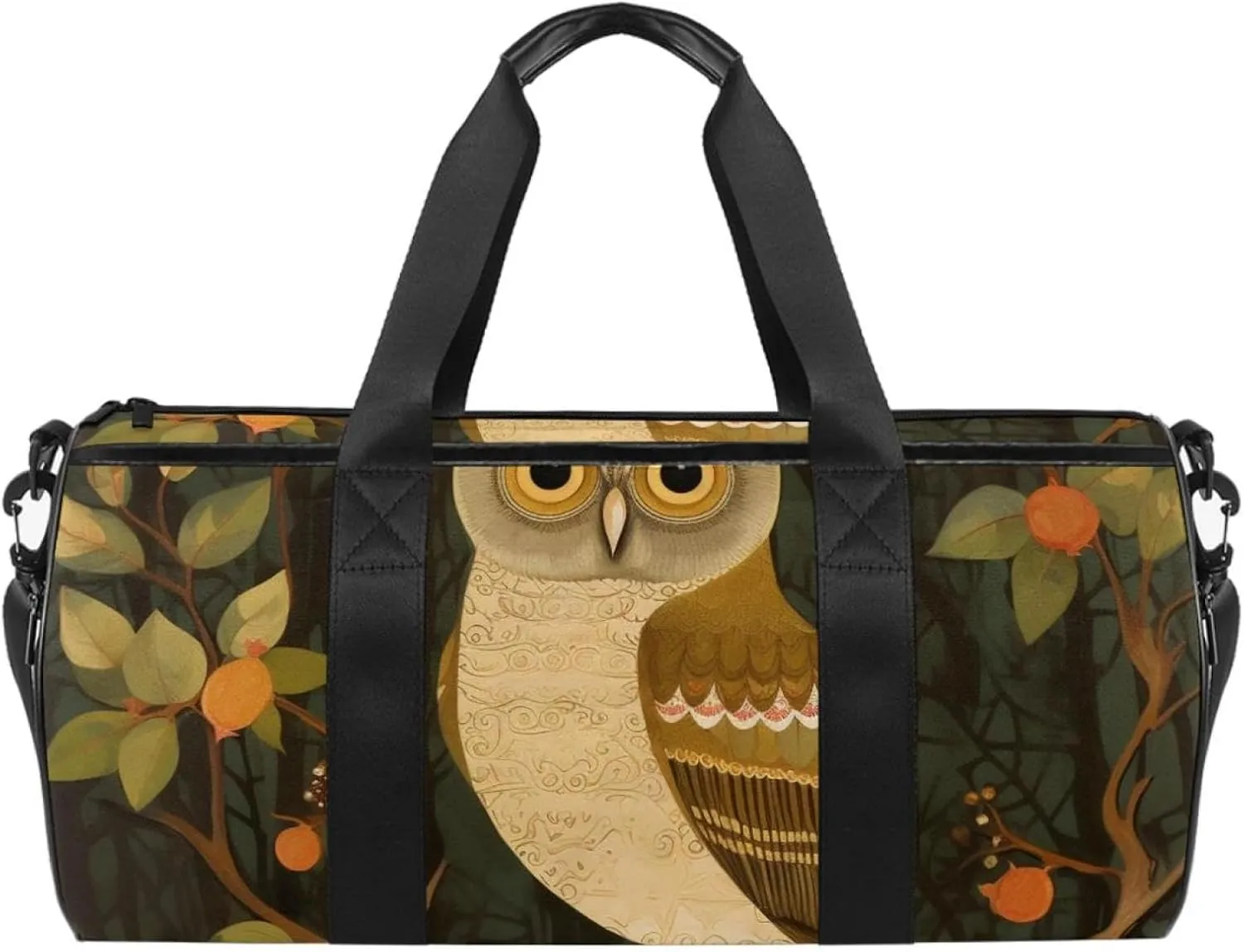 Weekender Travel Bag,Small Gym Bag,Branch Cute Owl,Gym Duffle Bag