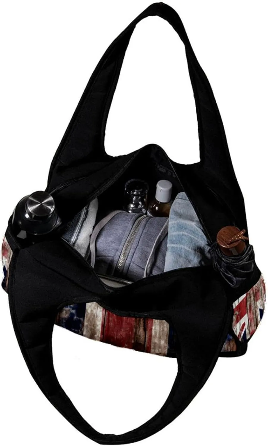 Weekender Travel Bag,Small Gym Bag,British Flag Wall Texture,Gym Duffle Bag