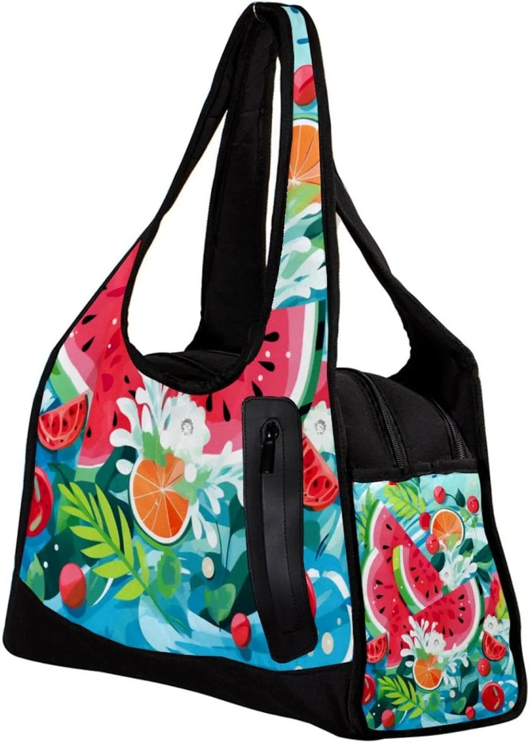 Weekender Travel Bag,Small Gym Bag,Cartoon Leaf Sea Watermelon,Gym Duffle Bag