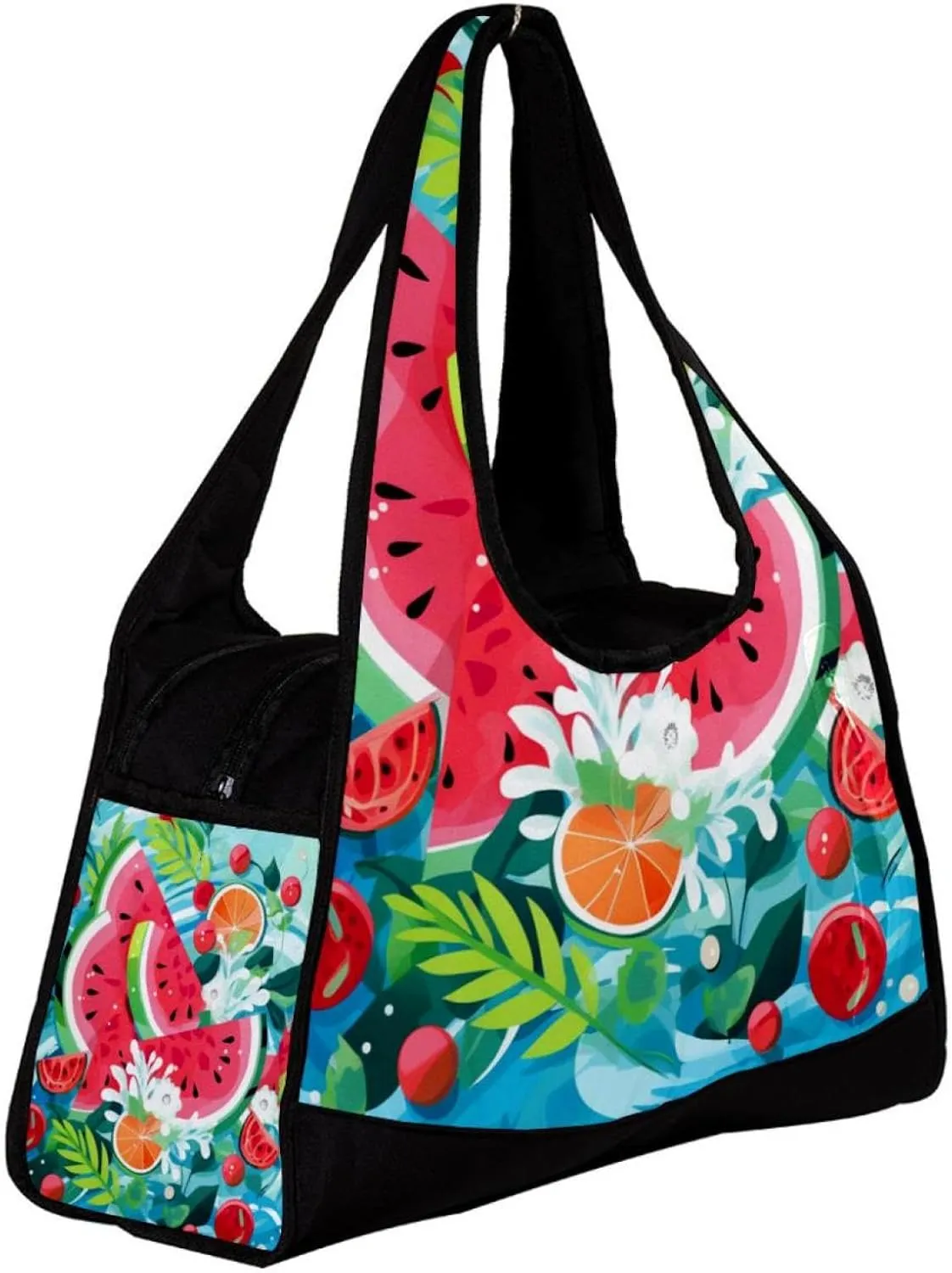 Weekender Travel Bag,Small Gym Bag,Cartoon Leaf Sea Watermelon,Gym Duffle Bag