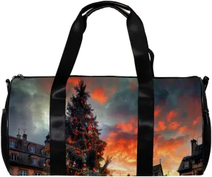 Weekender Travel Bag,Small Gym Bag,Christmas Tree Architecture France,Gym Duffle Bag