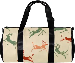 Weekender Travel Bag,Small Gym Bag,Colorful Jumping Deers,Gym Duffle Bag