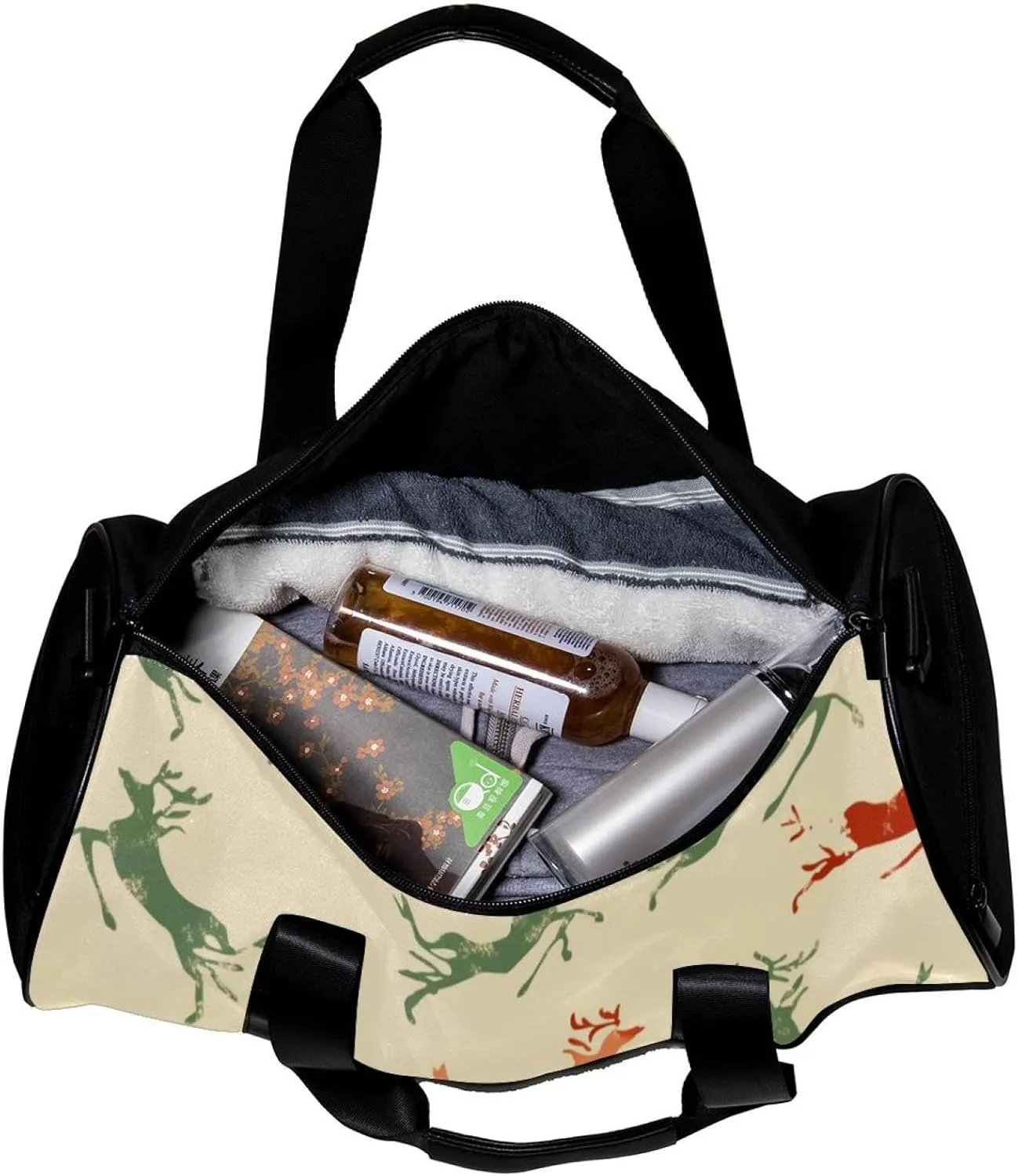 Weekender Travel Bag,Small Gym Bag,Colorful Jumping Deers,Gym Duffle Bag