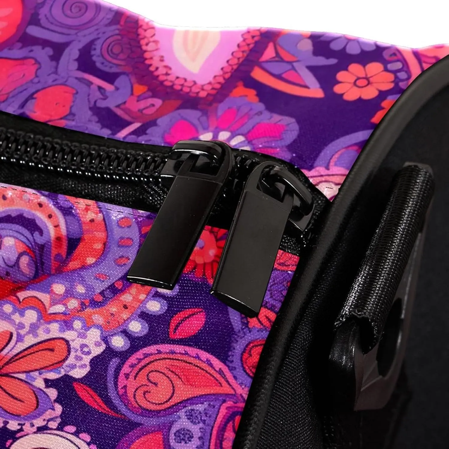 Weekender Travel Bag,Small Gym Bag,Colorful Paisley Ethnic Floral,Gym Duffle Bag