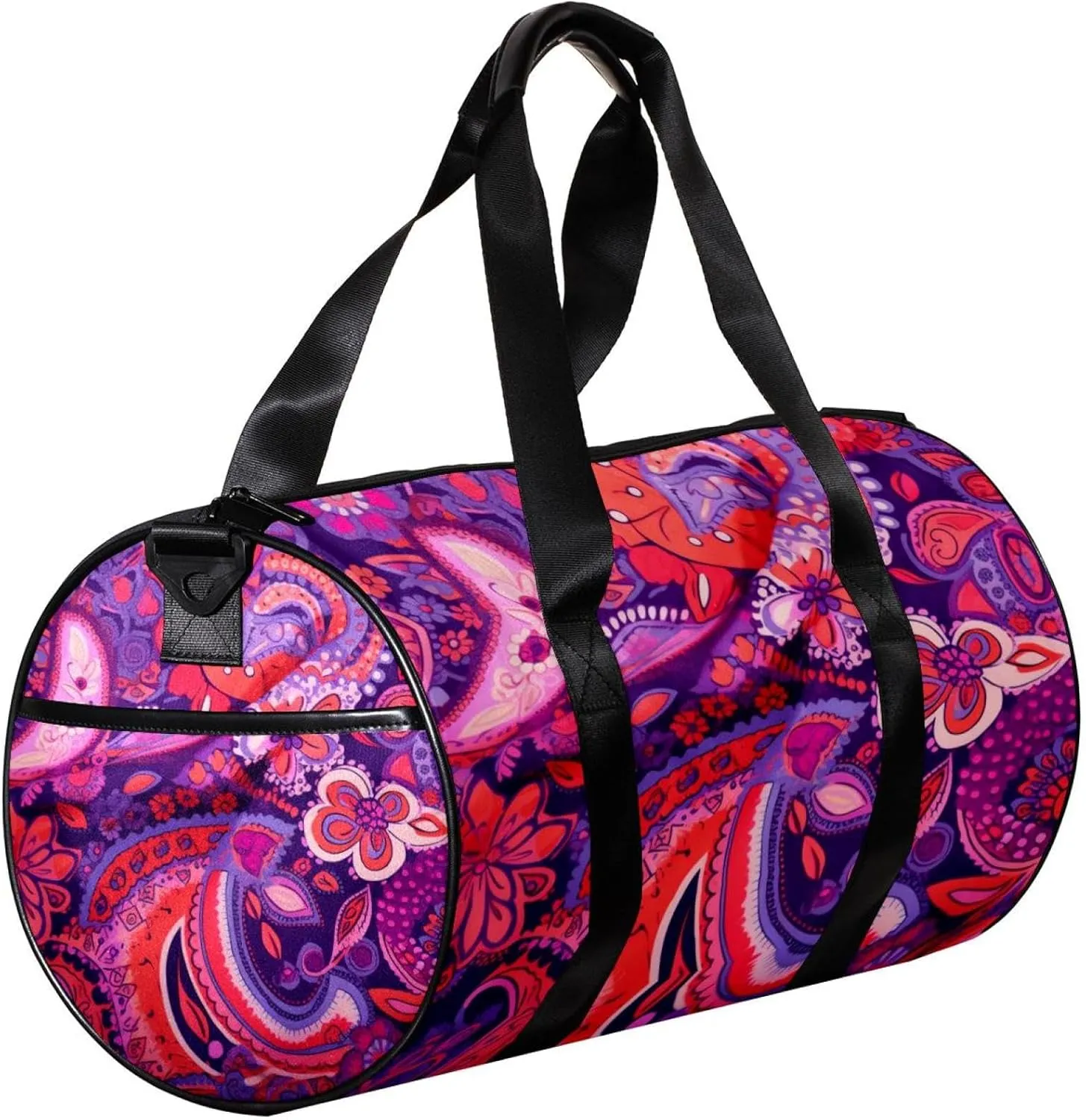 Weekender Travel Bag,Small Gym Bag,Colorful Paisley Ethnic Floral,Gym Duffle Bag