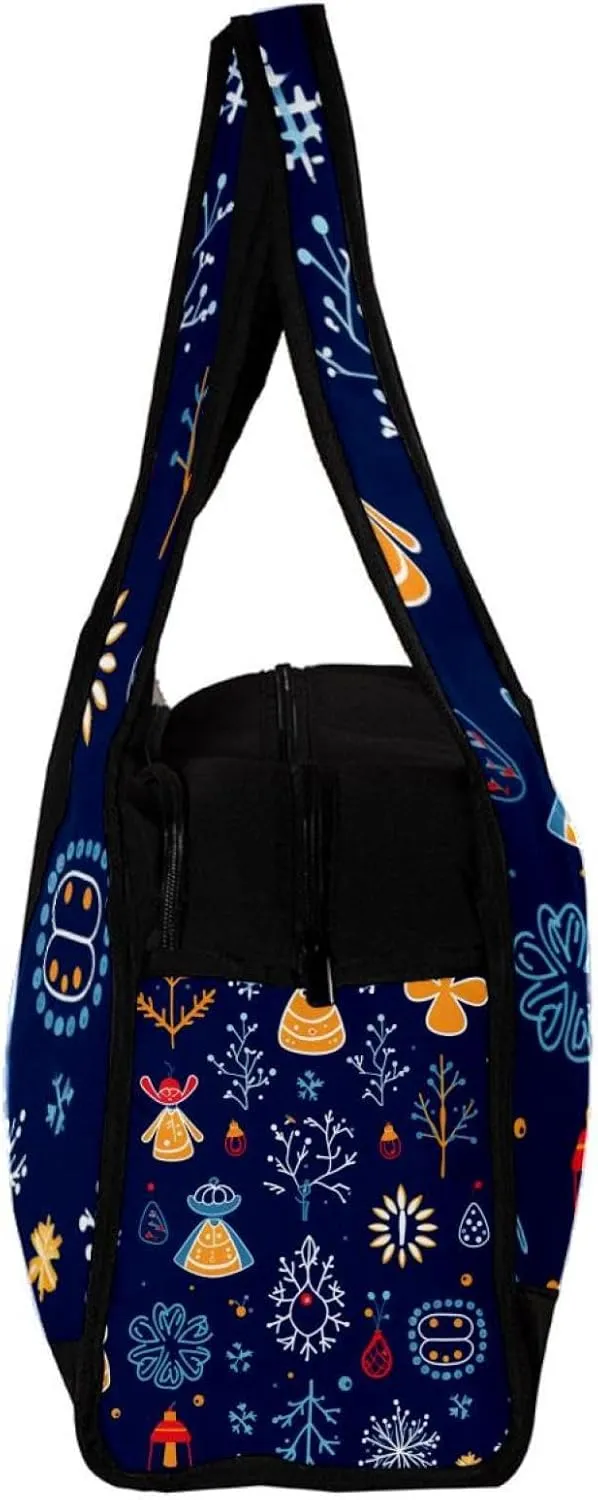 Weekender Travel Bag,Small Gym Bag,Deer Snowflake Angle Christmas,Gym Duffle Bag