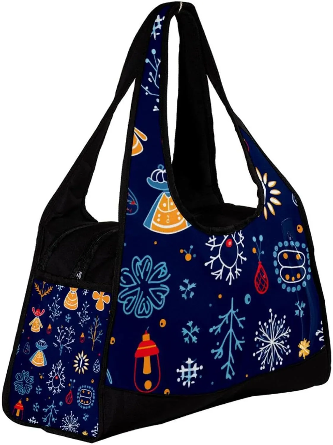 Weekender Travel Bag,Small Gym Bag,Deer Snowflake Angle Christmas,Gym Duffle Bag