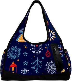 Weekender Travel Bag,Small Gym Bag,Deer Snowflake Angle Christmas,Gym Duffle Bag