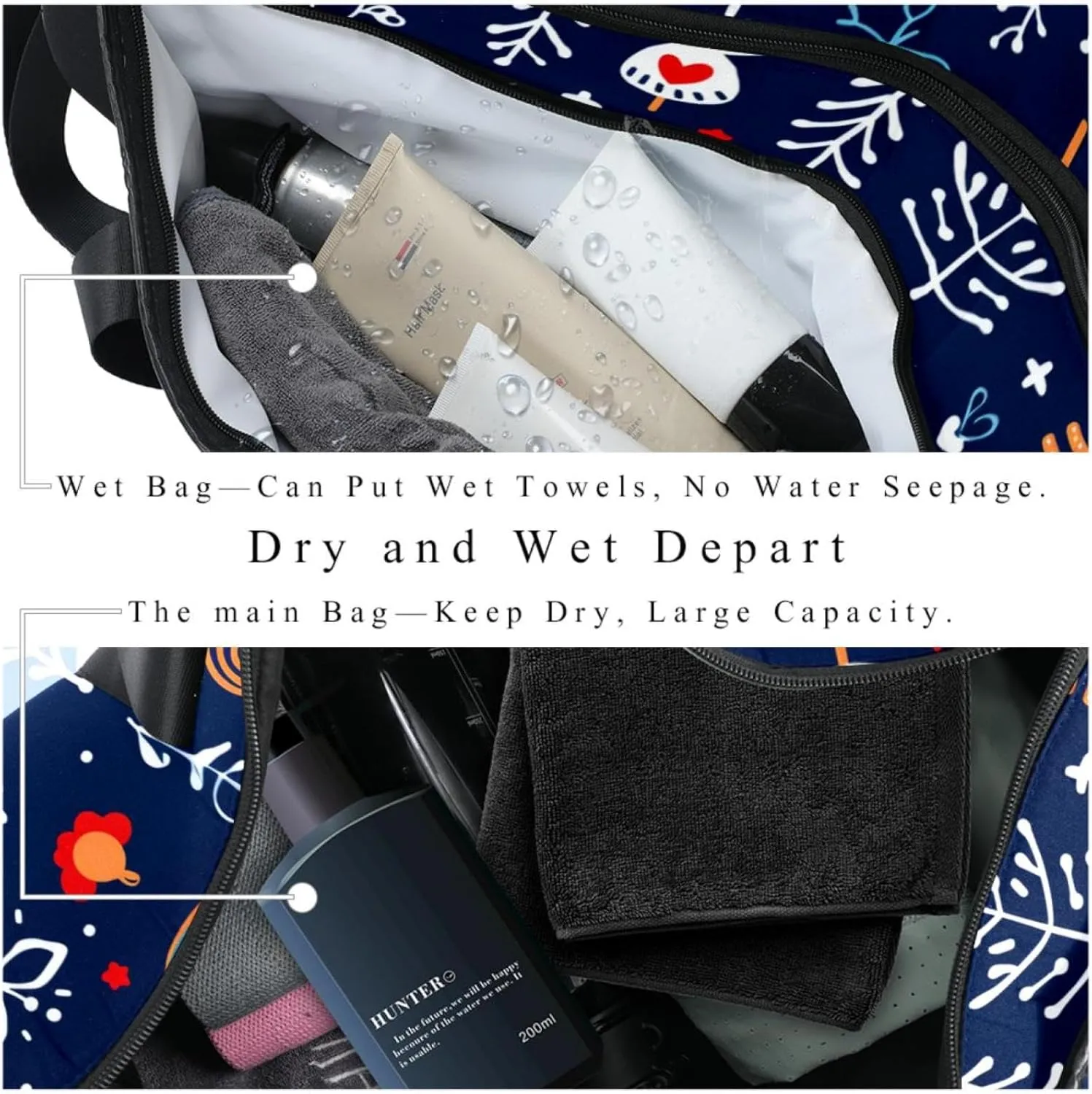 Weekender Travel Bag,Small Gym Bag,Deer Snowflake Angle Christmas,Gym Duffle Bag