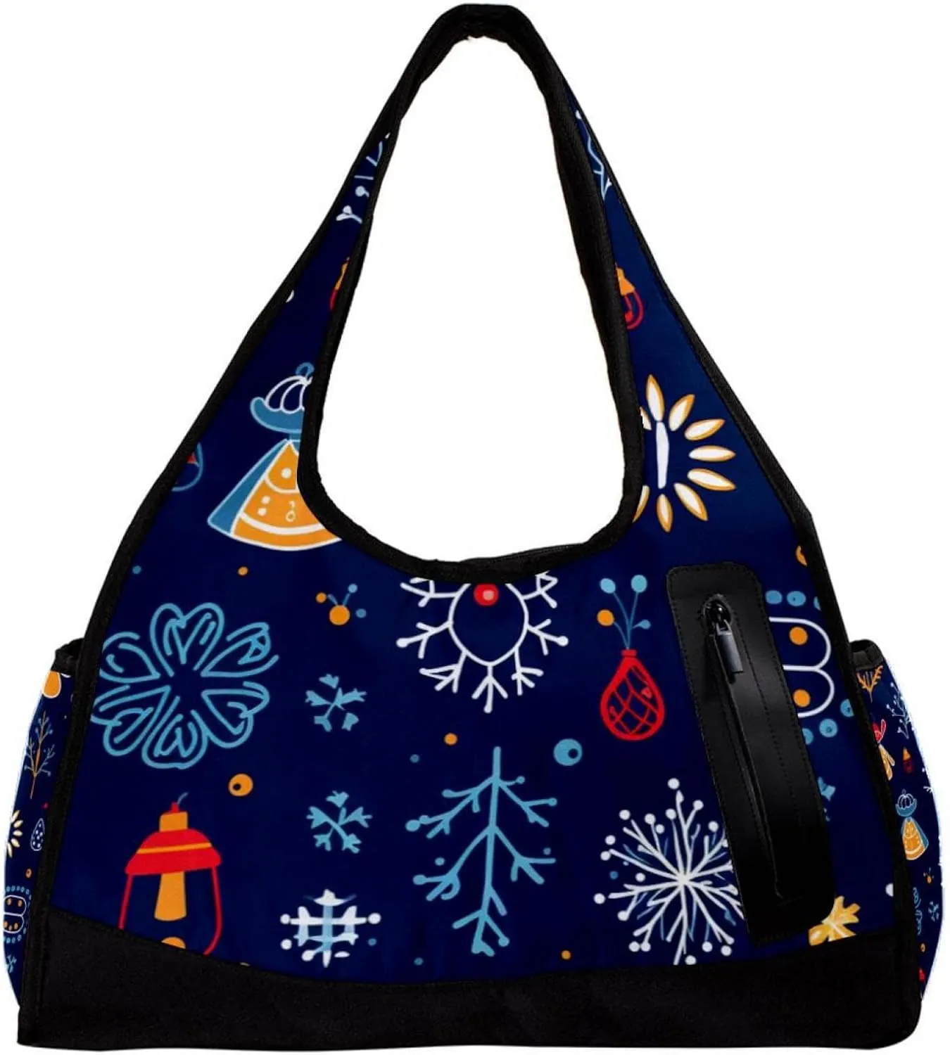Weekender Travel Bag,Small Gym Bag,Deer Snowflake Angle Christmas,Gym Duffle Bag