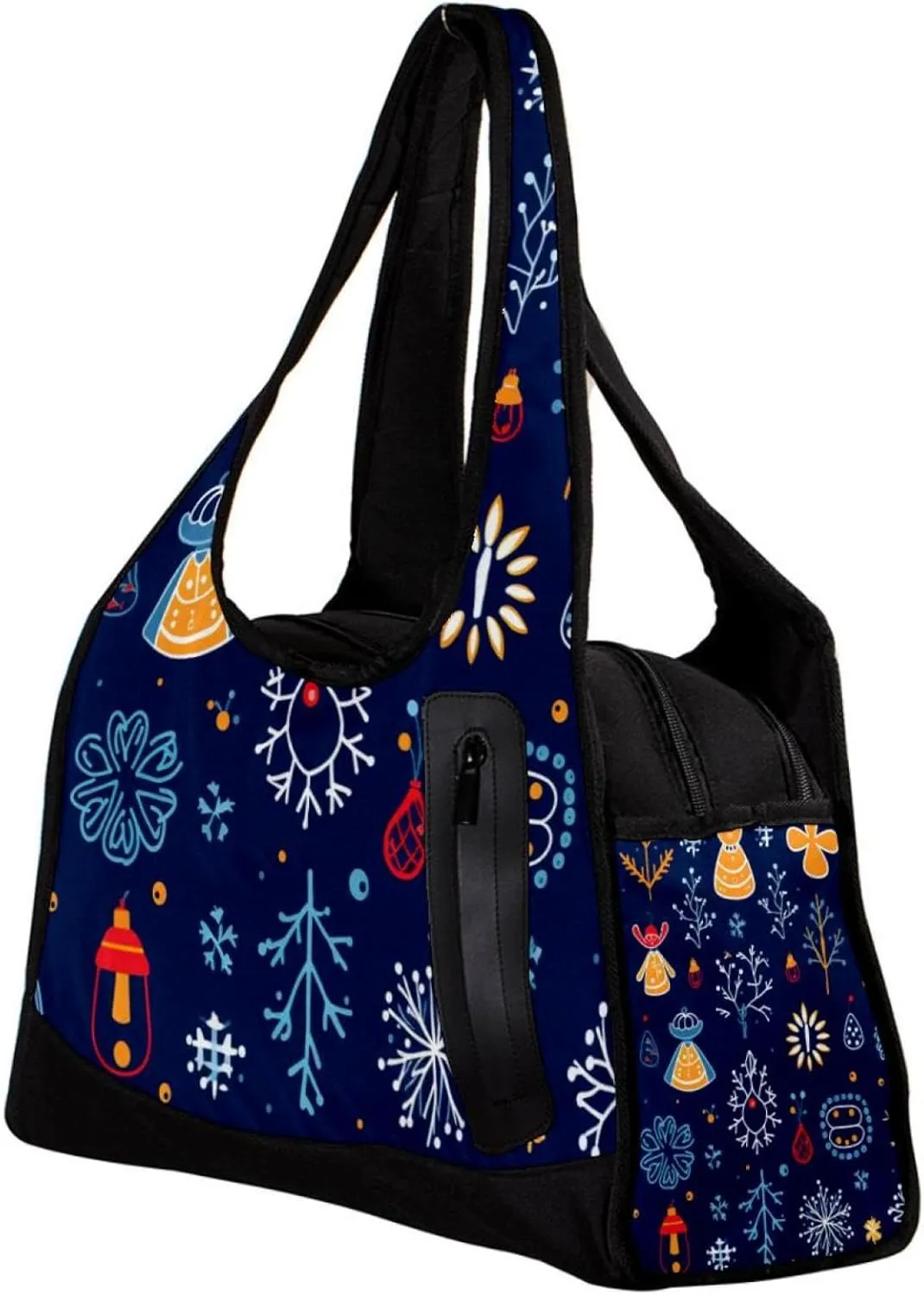 Weekender Travel Bag,Small Gym Bag,Deer Snowflake Angle Christmas,Gym Duffle Bag