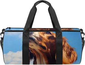 Weekender Travel Bag,Small Gym Bag,Dog and Sky,Gym Duffle Bag