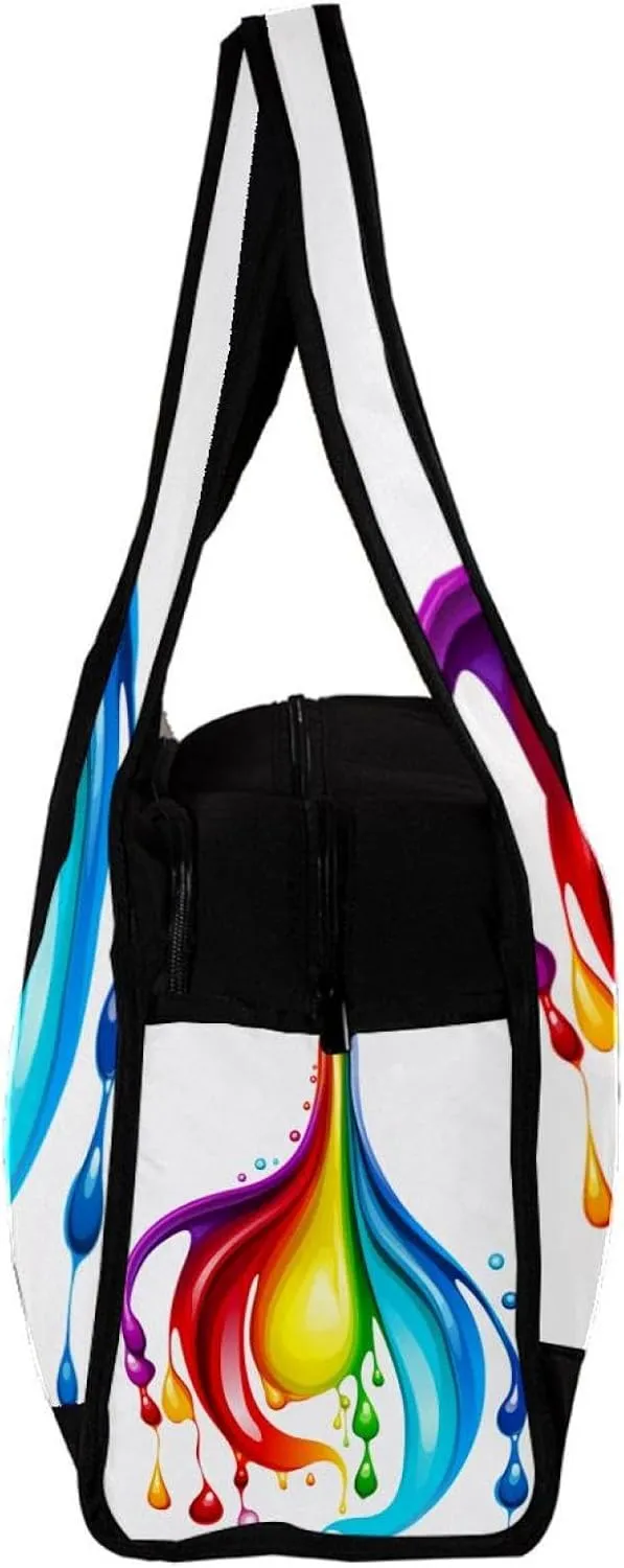 Weekender Travel Bag,Small Gym Bag,Drop and Rainbow,Gym Duffle Bag