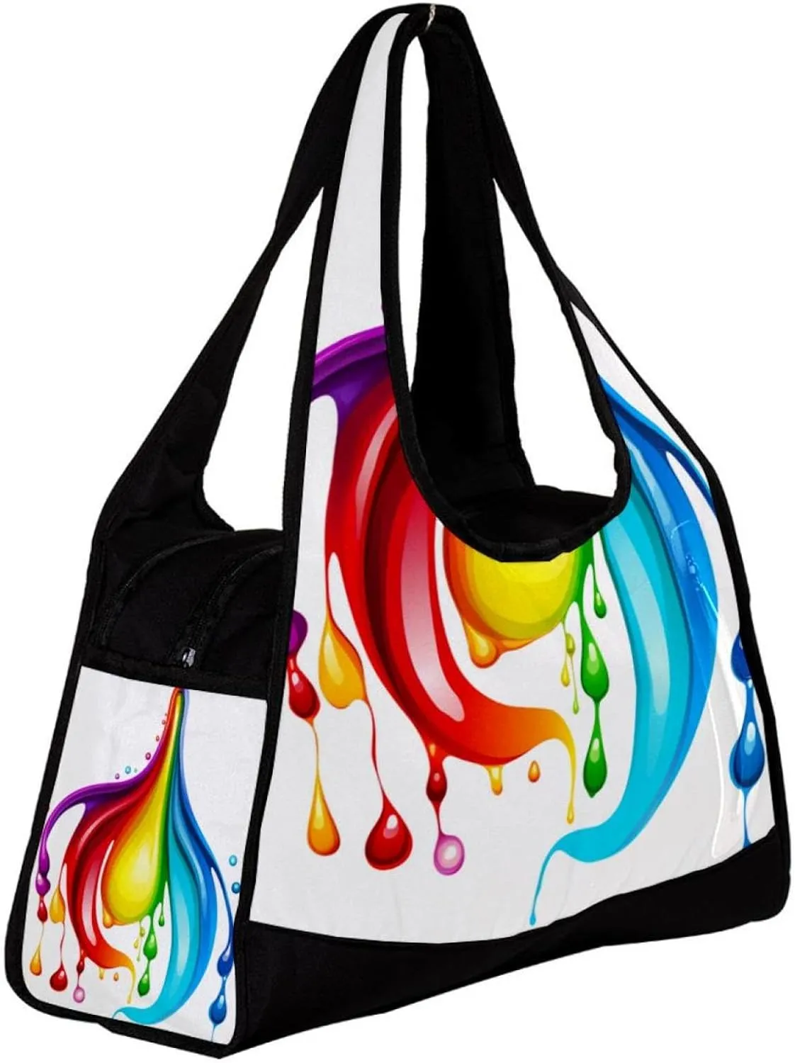 Weekender Travel Bag,Small Gym Bag,Drop and Rainbow,Gym Duffle Bag