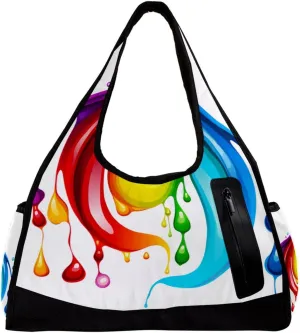 Weekender Travel Bag,Small Gym Bag,Drop and Rainbow,Gym Duffle Bag