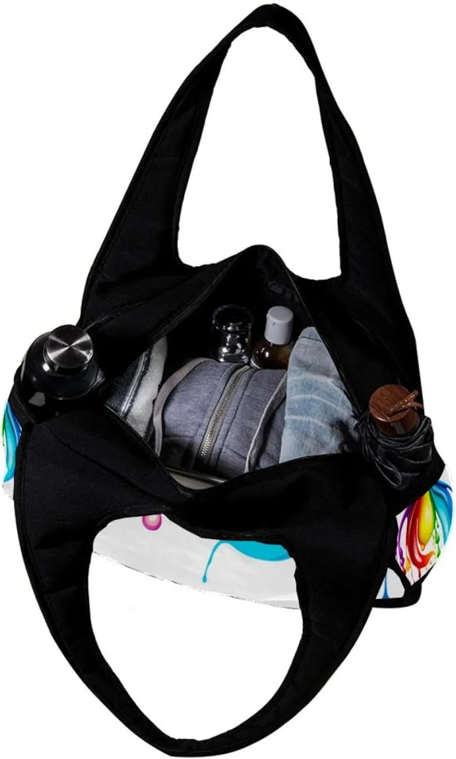 Weekender Travel Bag,Small Gym Bag,Drop and Rainbow,Gym Duffle Bag