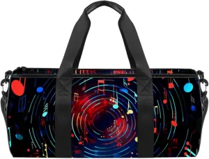 Weekender Travel Bag,Small Gym Bag,Fantastic Colorful Music Note,Gym Duffle Bag