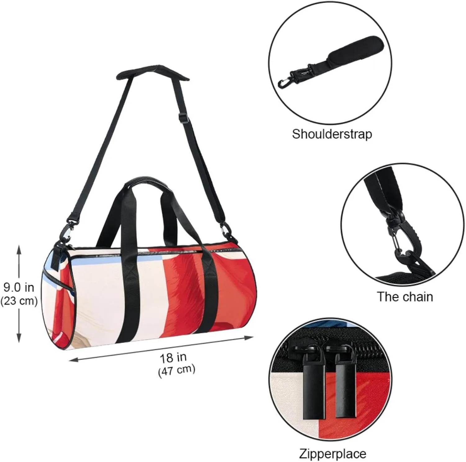 Weekender Travel Bag,Small Gym Bag,France and South Africa Flag,Gym Duffle Bag