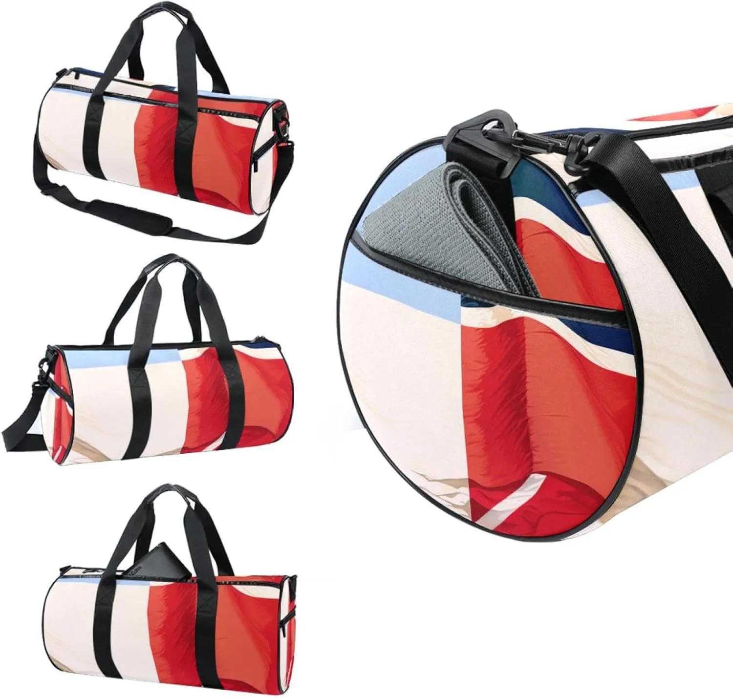 Weekender Travel Bag,Small Gym Bag,France and South Africa Flag,Gym Duffle Bag