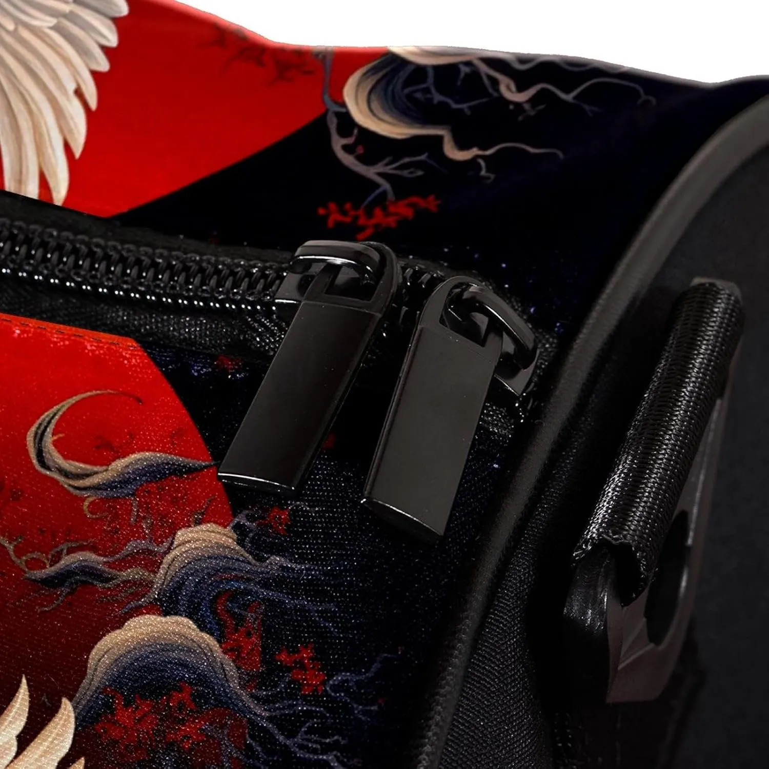 Weekender Travel Bag,Small Gym Bag,Full Moon Japanese Crane,Gym Duffle Bag