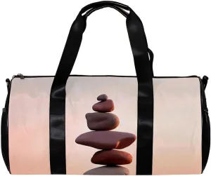 Weekender Travel Bag,Small Gym Bag,Sea Beach Stones,Gym Duffle Bag