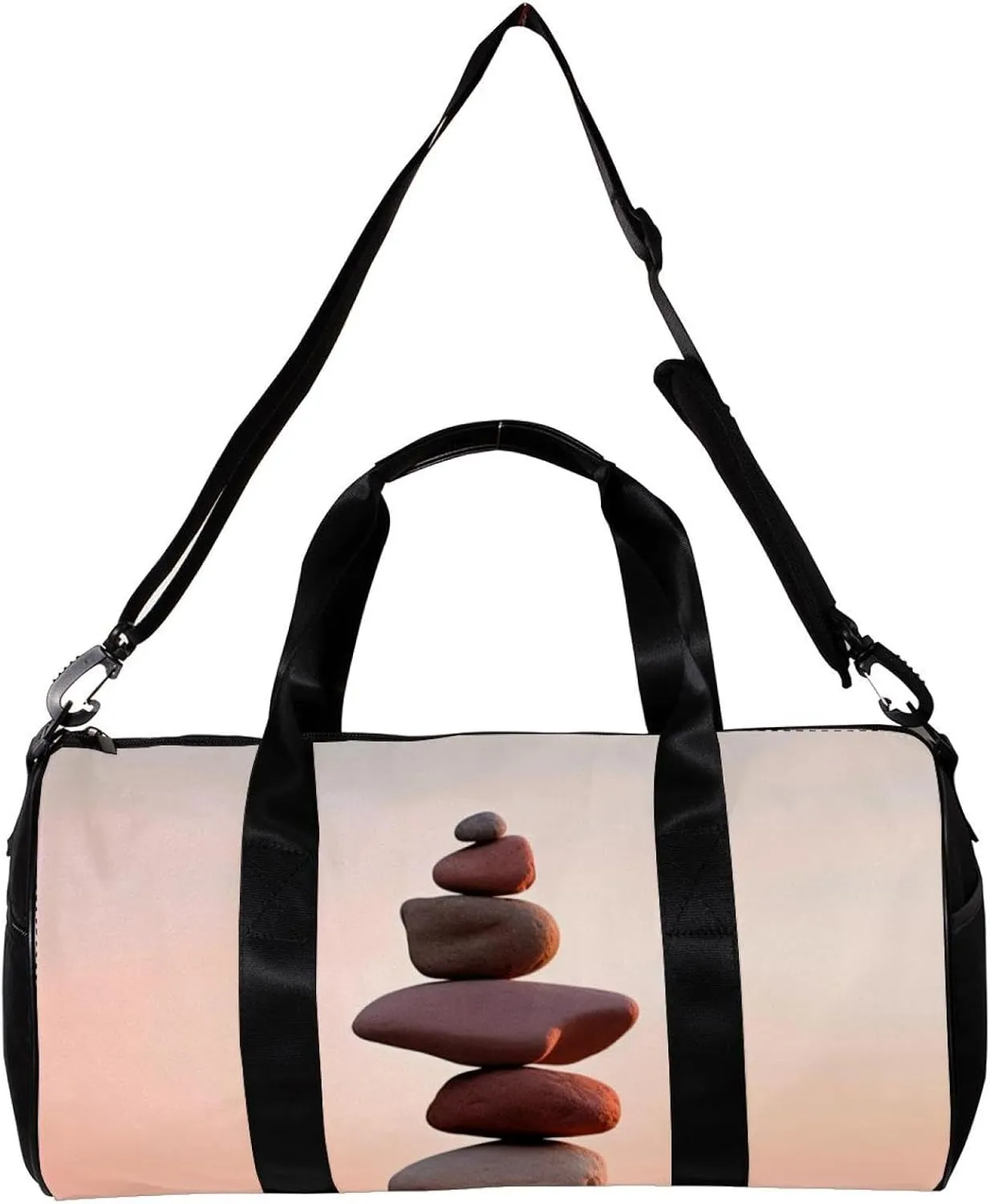Weekender Travel Bag,Small Gym Bag,Sea Beach Stones,Gym Duffle Bag
