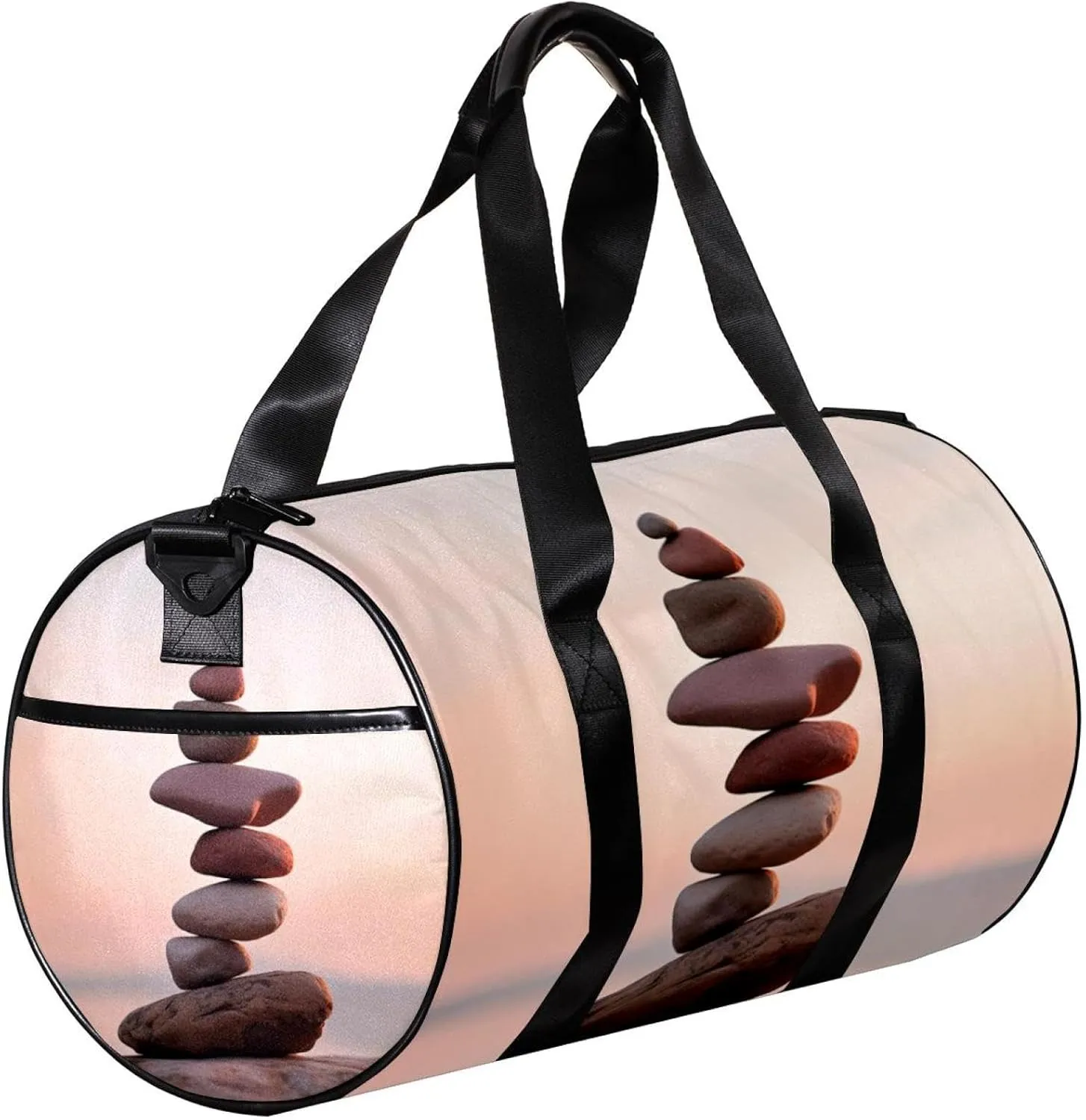 Weekender Travel Bag,Small Gym Bag,Sea Beach Stones,Gym Duffle Bag