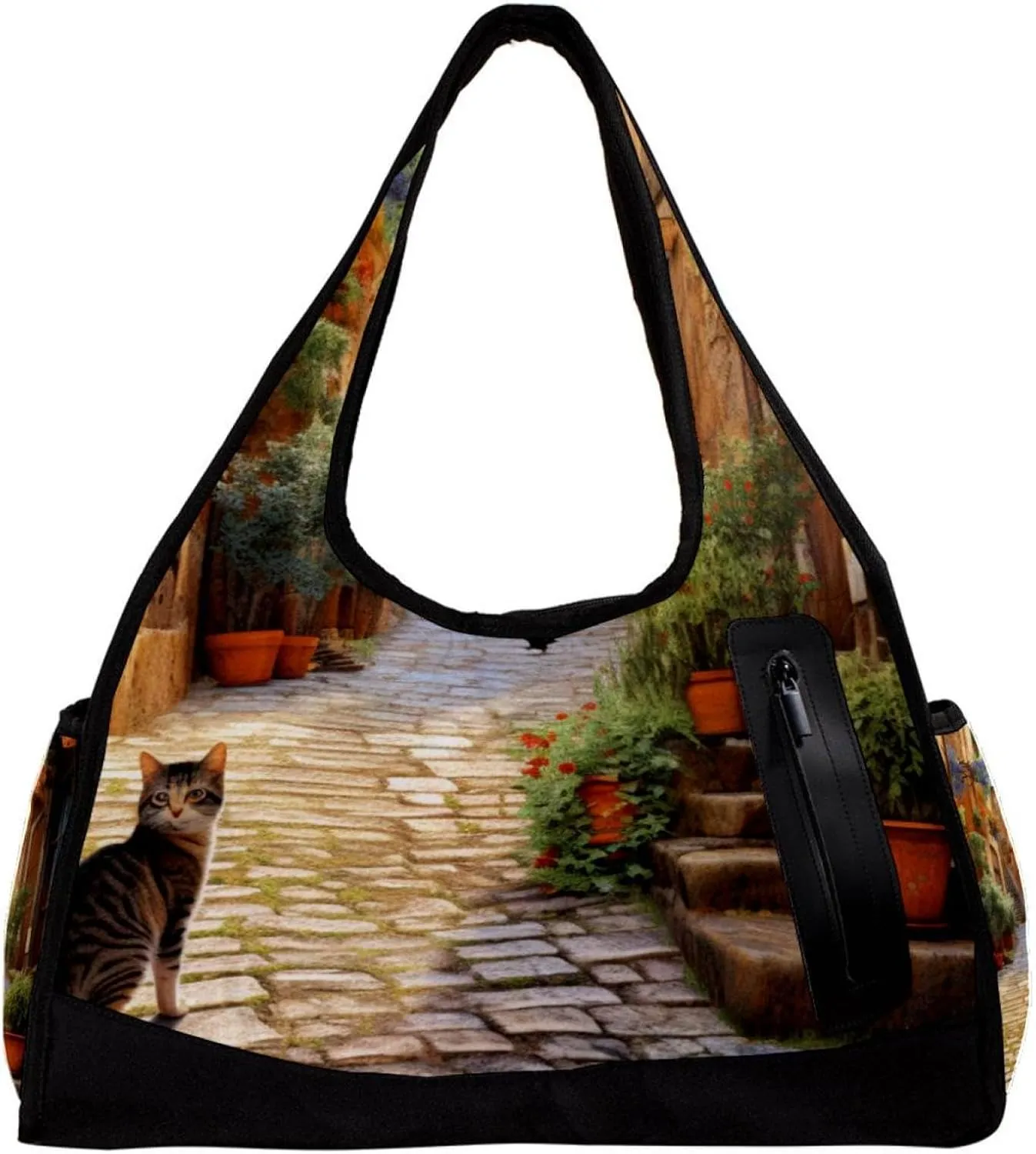 Weekender Travel Bag,Small Gym Bag,Vintage Yard Home Plants,Gym Duffle Bag