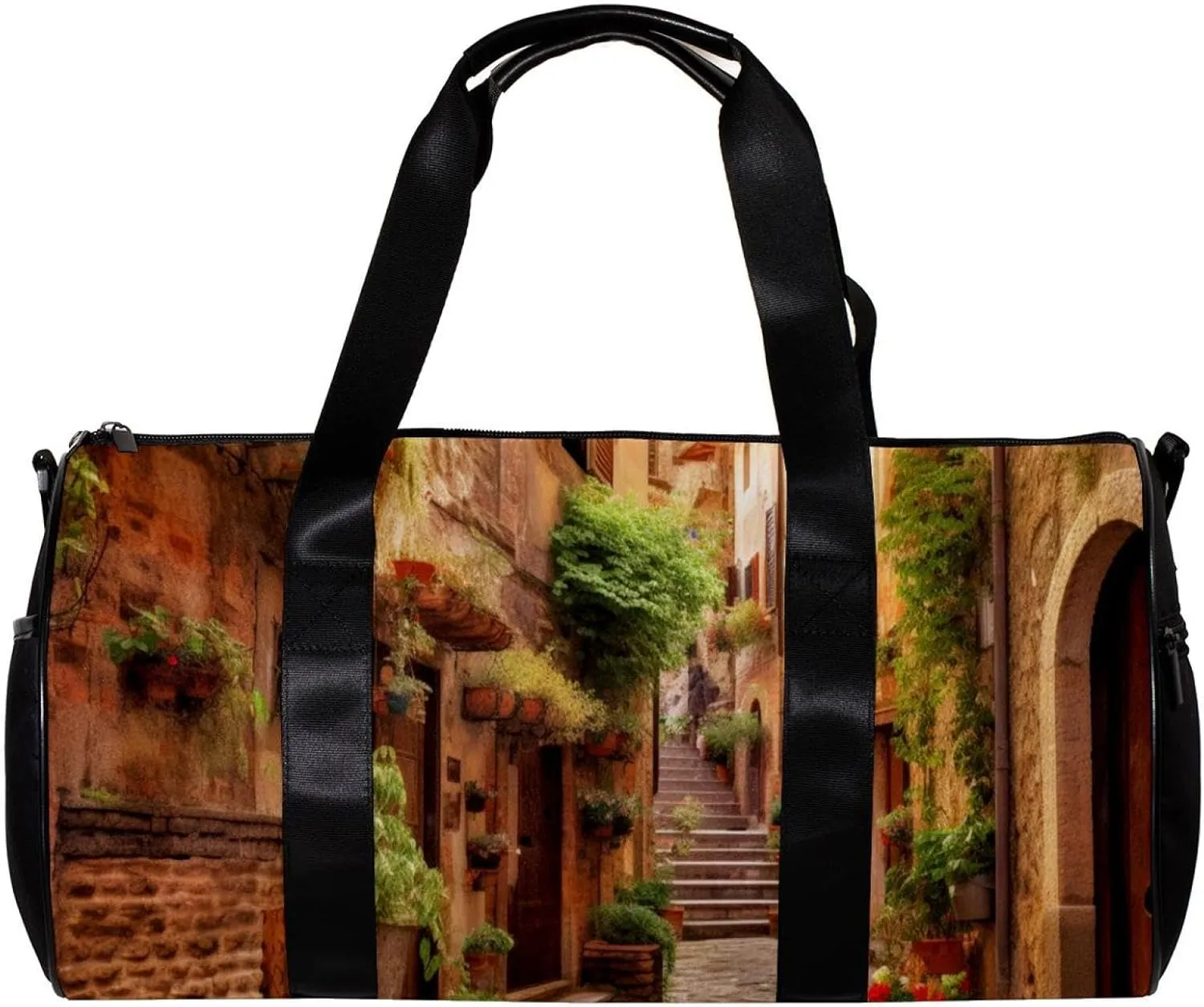 Weekender Travel Bag,Small Gym Bag,Vintage Yard Home Plants,Gym Duffle Bag