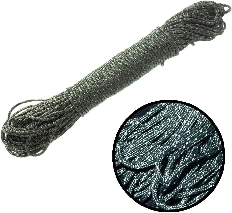 West Coast Paracord – Reflective 95 Paracord – 1.75mm Rope for Outdoor Activities, Camping – Visible at Night (100 Feet)
