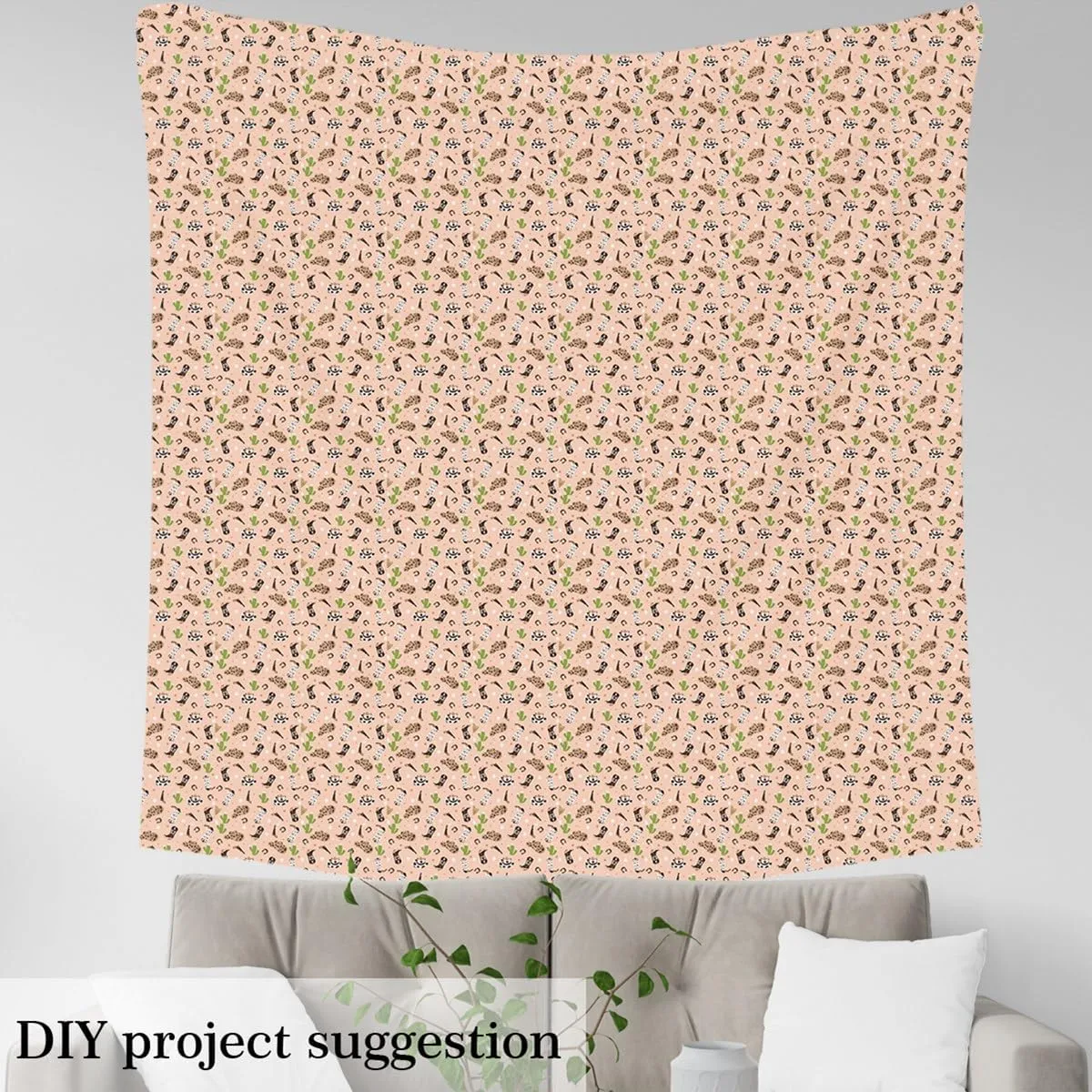 Western Cowboy Fabric by The Yard 1 Yard Cactus Decorative Waterproof Outdoor Fabric for Chairs Sofa Couch Western Decor Stars Upholstery Fabric Waterproof DIY Reupholstery Fabric