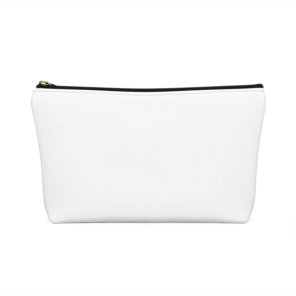 White & Gold Boss Lady  Makeup & Accessory Pouch w T-bottom