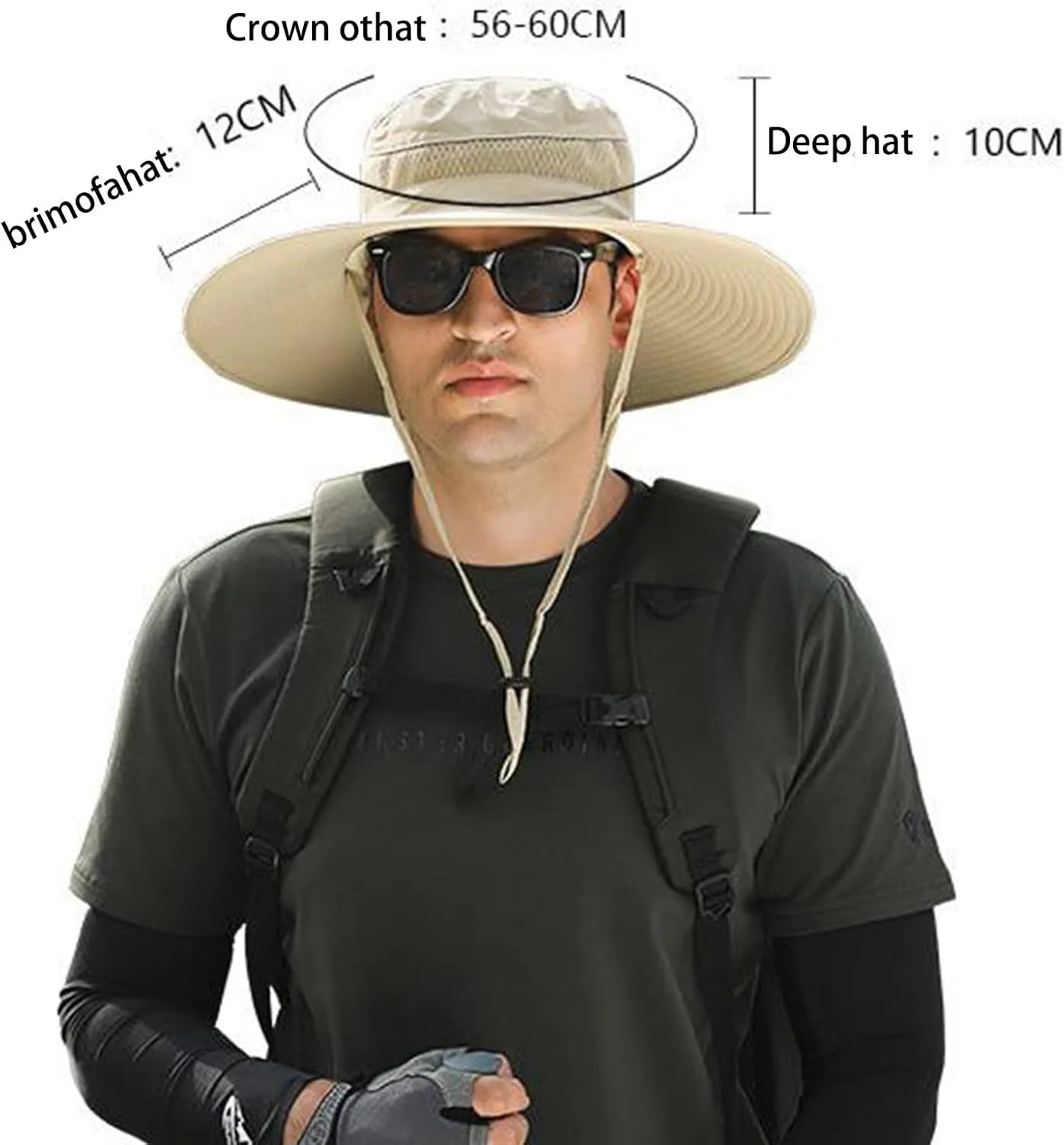 Wide Brim Solar Fan Hat, UPF 50  Bucket Hats with Solar Powered Fans for Camping Outdoor Hiking Beach Fishing