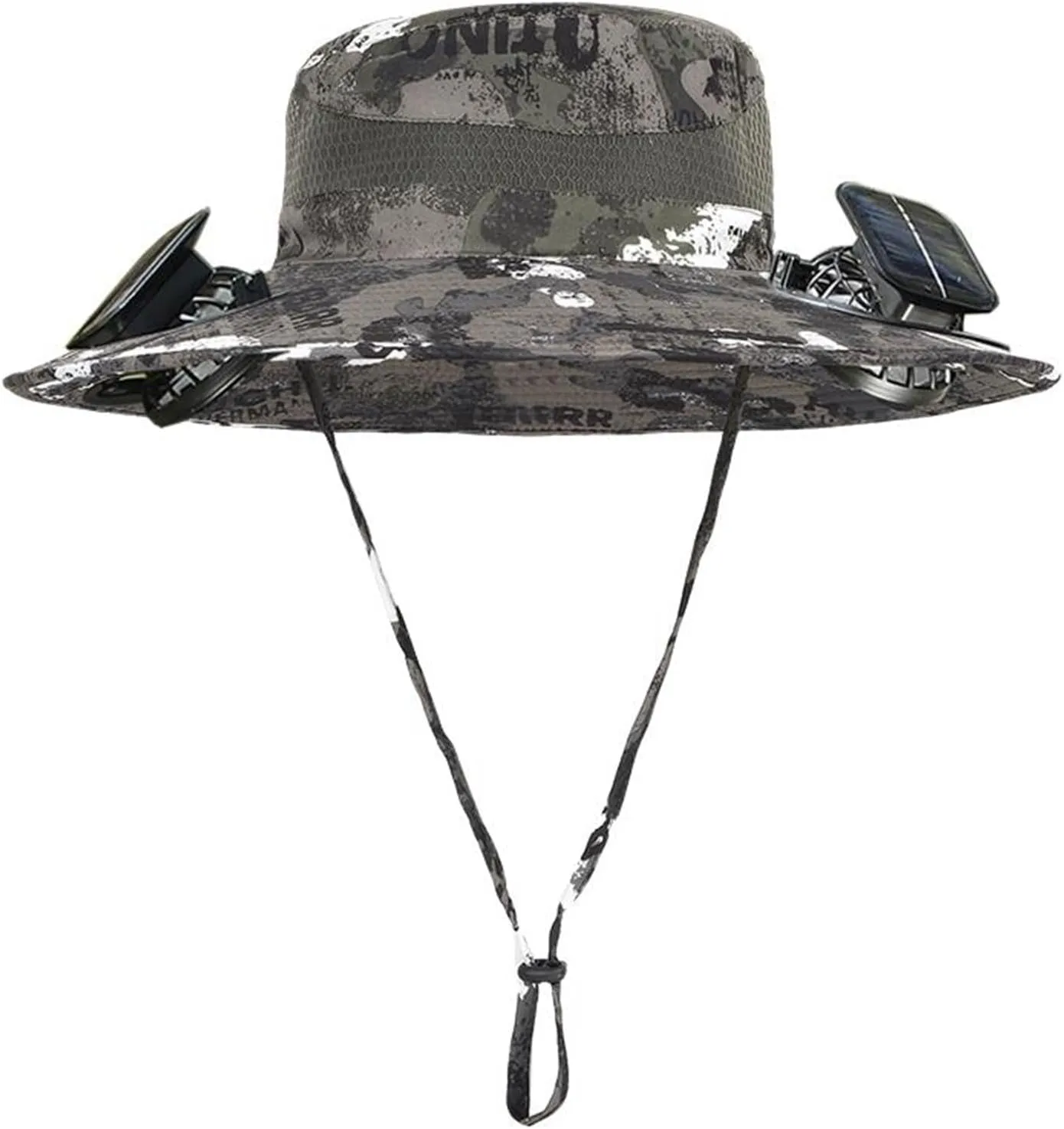 Wide Brim Solar Fan Hat, UPF 50  Bucket Hats with Solar Powered Fans for Camping Outdoor Hiking Beach Fishing