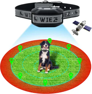 WIEZ GPS Wireless Dog Fence for Outdoor, Electric Dog Fence for Most of Dogs