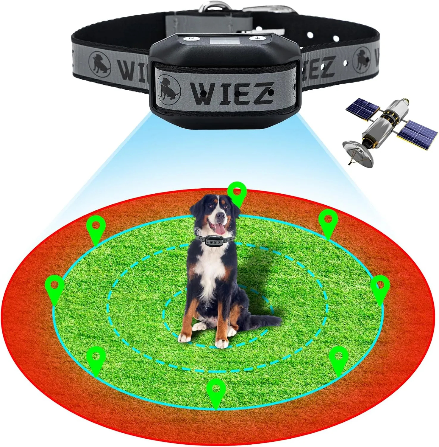 WIEZ GPS Wireless Dog Fence for Outdoor, Electric Dog Fence for Most of Dogs