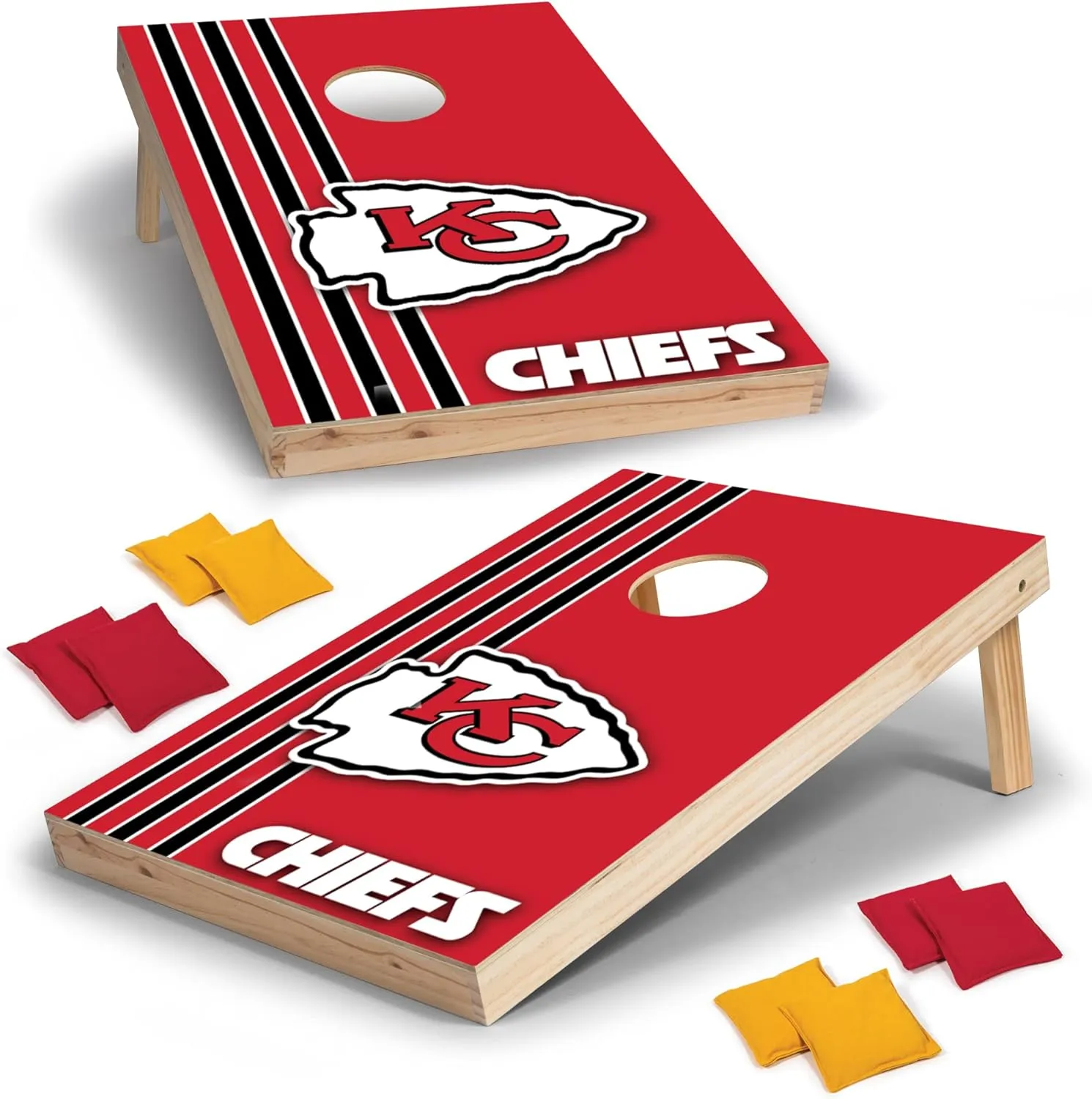 Wild Sports NFL 2' x 3' Solid Wood Cornhole Set with Direct Print HD Team Graphics – Great Gift for Any Football Fan! Bean Bag Toss Family Outdoor Games