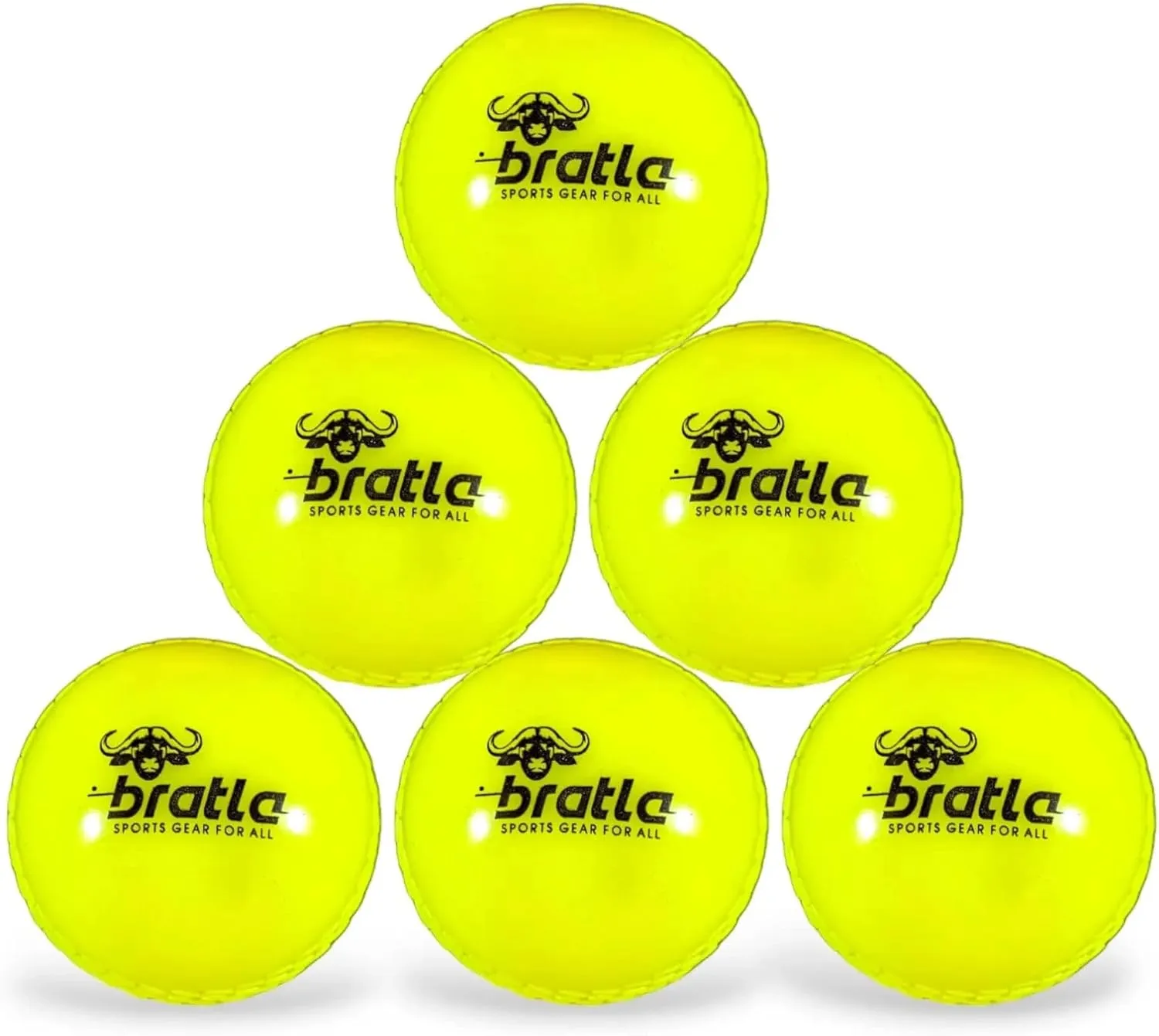 Wind Cricket Balls - Soft Training Practice Cricket Air Balls for Coaching Indoor & Outdoor - Blue Orange Neon/Yellow Pack of 6