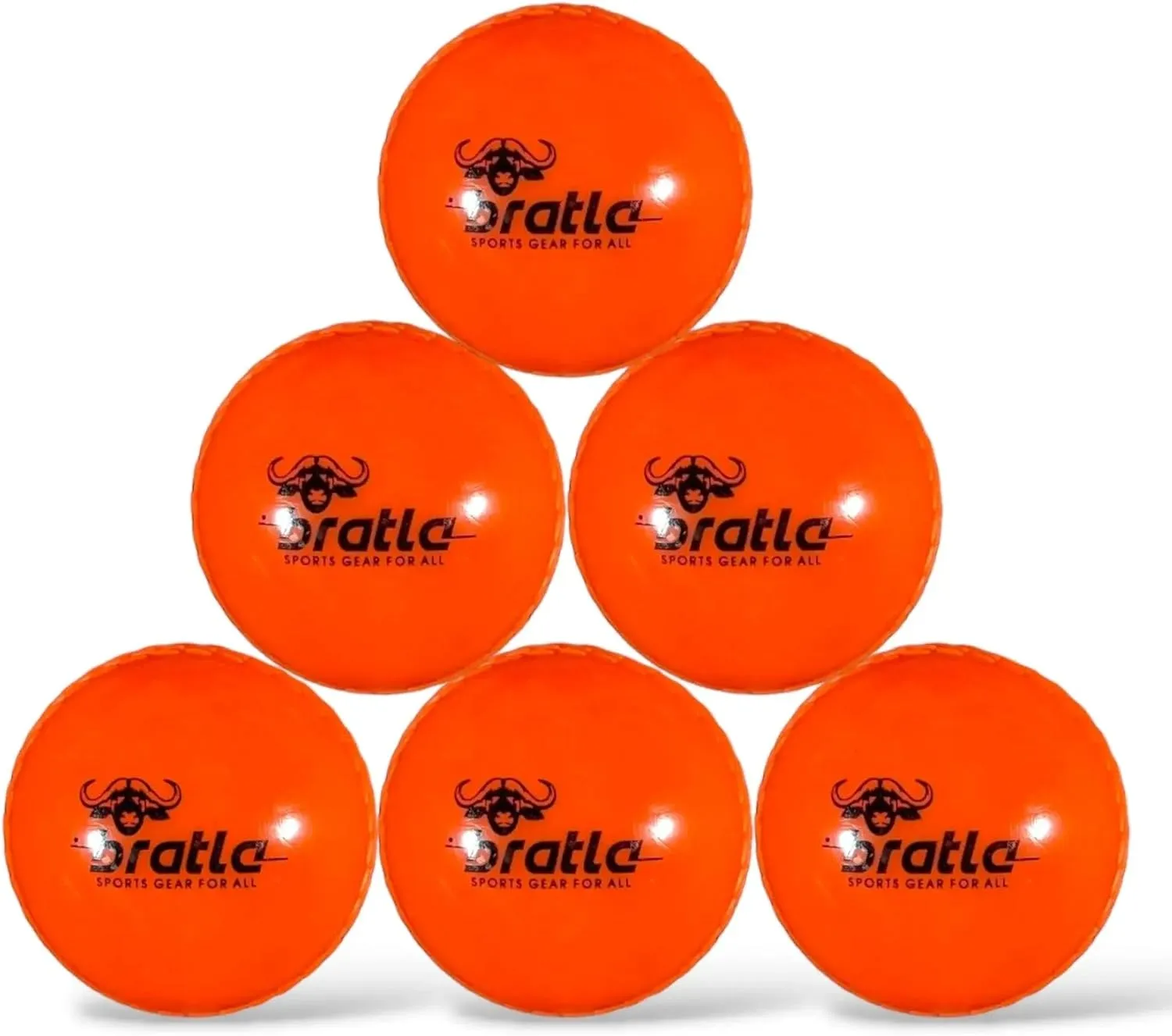 Wind Cricket Balls - Soft Training Practice Cricket Air Balls for Coaching Indoor & Outdoor - Blue Orange Neon/Yellow Pack of 6