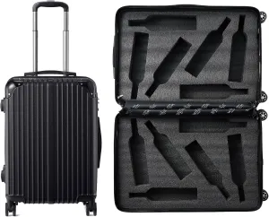 Wine Bottle Suitcase | Holds 12 Standard 750 ML Size Bottles | Universal Airplane Luggage Case, TSA Approved Wheeled Bag For Professionals, Valentines Gift For Wine Lovers & Connoisseurs (29 IN)