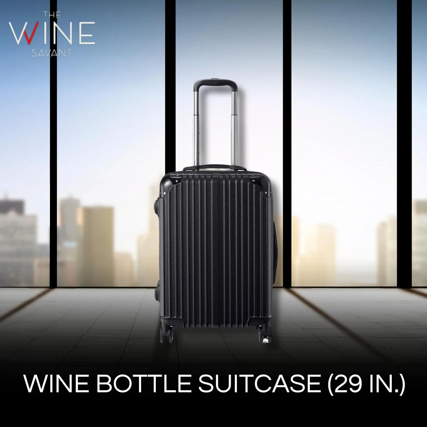 Wine Bottle Suitcase | Holds 12 Standard 750 ML Size Bottles | Universal Airplane Luggage Case, TSA Approved Wheeled Bag For Professionals, Valentines Gift For Wine Lovers & Connoisseurs (29 IN)