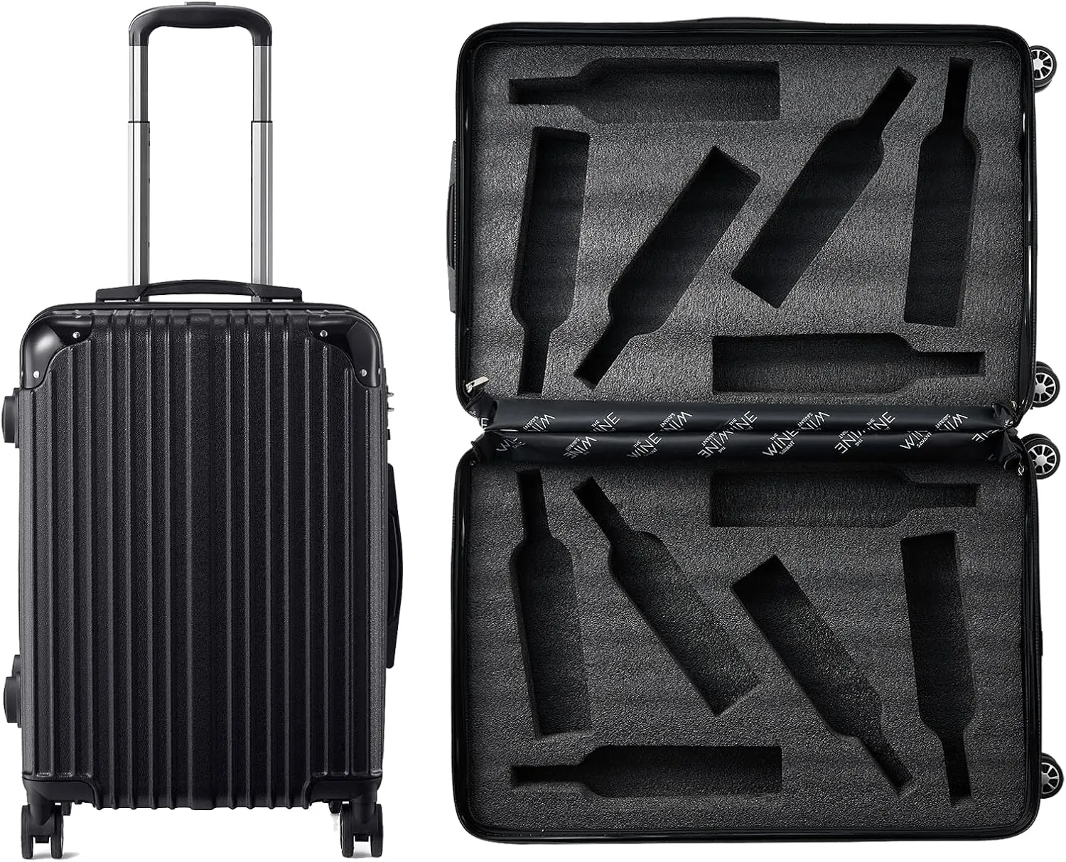 Wine Bottle Suitcase | Holds 12 Standard 750 ML Size Bottles | Universal Airplane Luggage Case, TSA Approved Wheeled Bag For Professionals, Valentines Gift For Wine Lovers & Connoisseurs (29 IN)